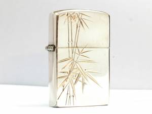 MS 82 - Zippo bạc khối Nhật "Cành trúc quân tử"