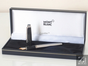 MS B.77 - Bút máy Montblanc Meisterstuck vỏ thép, nắp Carbon - ngòi vàng đúc - New in Box