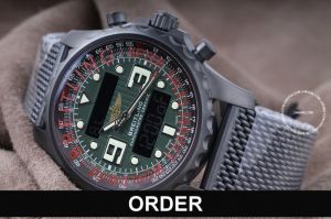 Đồng hồ Breitling Chronospace Quartz Black Steel Green Dial 48 mm NEW M7836532 / L521