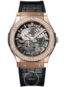 Đồng Hồ Hublot Classic Fusion Classico Ultra-thin Skeleton King Gold Diamonds 45mm 515.ox.0180.lr.1104