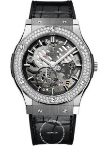 Đồng Hồ Hublot Classic Fusion Classico Ultra-thin Skeleton Titanium Diamonds 45mm 515.nx.0170.lr.1104