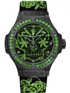 Đồng Hồ Hublot Big Bang Broderie Sugar Skull Fluo Malachik Green 41mm 343.cg.6590.nr.1222