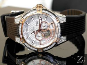 MS 63 – ĐỒNG HỒ NEW MENS BULOVA 98A129 AUTOMATIC OPEN HEART EXOTIC RUBBER STRAP WATCH – ĐÍNH ĐÁ LỘ MÁY, DÂY CAO SU